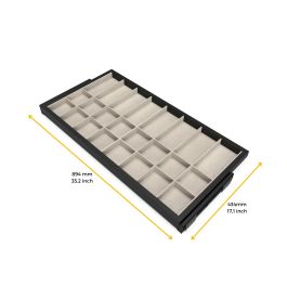 Emuca Kit de organiser de tiroirs et cadre de glissières de tiroirs à fermeture douce pour armoires, réglable, module 900mm, noir texturé et gris pierre