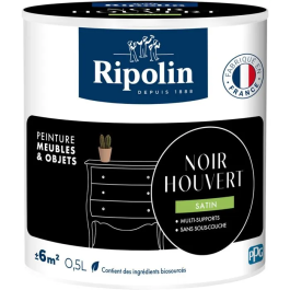 Ripolin - Peinture Meubles & Objets - 0.5L - Noir Houvert - Satiné - Sans sous-couche - Intérieur/Extérieur Precio: 40.632. SKU: B1BL6SNSN5