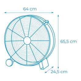 Ventilateur de Sol EDM 33525 Noir 180 W Ø 60 cm industriel