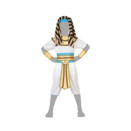 Déguisement Enfant Égyptien Pharaon Blanc Doré 10-12 Ans - Cofia, Tunique, Pantalon, Bracelets, Ceinture