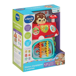 VTech Baby Maison Champignon à Surprises, Jouet d'éveil pour Bébé 9 à 36 mois avec Formes, Couleurs, Boutons et Animaux de la Forêt