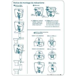 Novobain Kit de chasse d'eau pour WC NOV3047404180997 Mécanisme, Robinet, Débit 3/6L, Hauteur Réglable 250-510mm, Accessoires Inclus