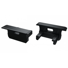 Bouchon de Fin de Profil Type B Finition Droite Plastique Gris Avec Trou