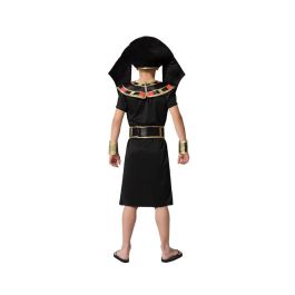 Déguisement d'Égyptien Pharaon pour Garçon 3-4 Ans Noir - Costume de Fête pour Enfant avec Tunique, Accessoire de Tête, Ceinture et Bracelets