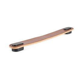 Viefe Tirador Piel Oblong, Finition Beige-Noir, Distance 160mm, Matière Cuir