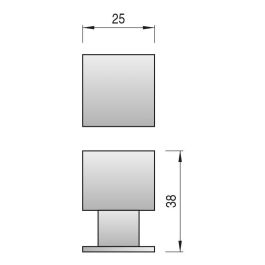 HERRAJES ALK Bouton en Acier Inoxydable Core 25mm
