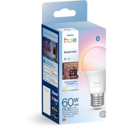 Philips Hue Ampoule LED Connectée A60 E27 8 W, Lumiere Blanche Réglable et Colorée (2200-6500K, 806 lm), Compatible Systeme Hue