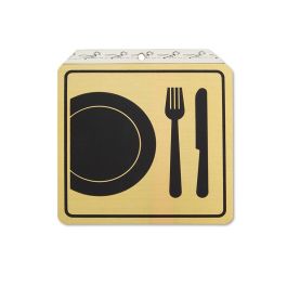 DUVER Plaque Aluminium Dorée 120x120mm Assiette Couteau et Fourchette Precio: 12.5000004. SKU: B1HSQLRKRB