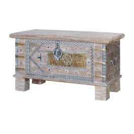 GINER Y COLOMER - Baûl de Mango Vieilli Blanc - Coffre en Bois Massif avec Détails en Bronze - Ouverture Supérieure - Meuble Artisanal Precio: 299.988. SKU: B1FL2SQLAY
