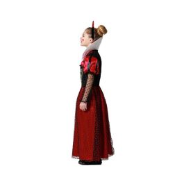 Déguisement Reine de Coeur Fille Rouge 10-12 Ans - Costume de Carnaval Complet avec Diadème en Polyester