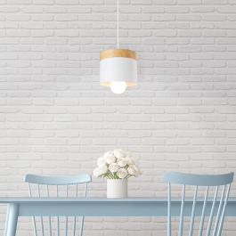 Lampe Suspendue Métal et Bois "Mikayla" SKD-P1010-W