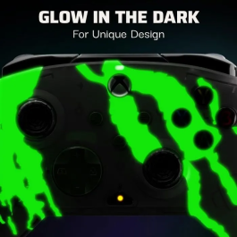 PDP Manette Xbox Rematch Glow Advanced - Manette filaire sous licence officielle avec rétroéclairage, boutons programmables et application - Jolt Green