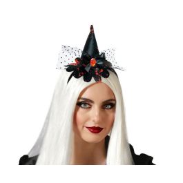 Diadème chapeau de sorcière noir pour femme adulte avec détails rouges et tulle - Idéal pour Halloween, théâtre ou événements à thème magique Precio: 10.6899996. SKU: B1C96FJDCY
