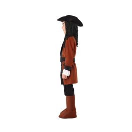 Déguisement Pirate Enfant Marron 7-9 Ans - Ensemble 6 Pièces (Pantalon, Casaque, Ceinture, Cubrebotas, Chapeau) en Polyester