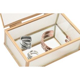 Boîte à bijoux Home ESPRIT Doré Métal Verre 15 x 11 x 5,5 cm