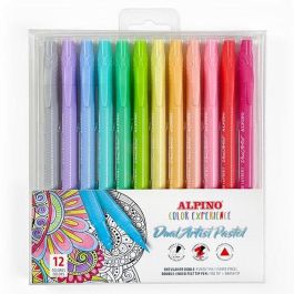 Ensemble de Marqueurs Alpino COLOR EXPERIENCE DUAL ARTIST Multicouleur Gâteau 12 Pièces (12 Unités)