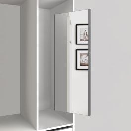 Emuca miroir extractible pour l'intérieur de l'armoire, Peint en aluminium, Acier et Plastique et Verre.