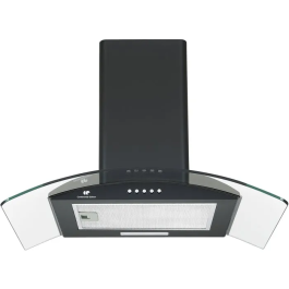 Continental Edison Hotte décorative aspirante CEH60GB2 - 60 cm - 2 modes (recyclage/extraction) - Noir/Verre - Classe A