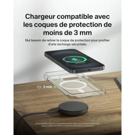 Belkin Pad de recharge sans fil 15W USB-C noir - Recharge rapide et design minimaliste