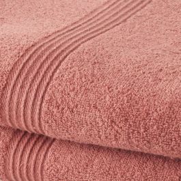 Today Lot de 2 serviettes de bain 100% coton - 50x100 cm - Terracotta