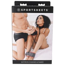 Menottes roses avec attaches Sportsheets Saffron Chained