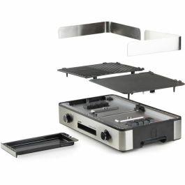 Domo DO9259G Barbacoa de sobremesa Genius, 2 zonas de cocción, Termostato regulable, 2400 W