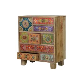 GINER Y COLOMER Table téléphonique 9 tiroirs en bois de mango peint à la main multicolore - 63 cm H x 52 cm L x 30 cm P
