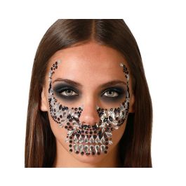 Autocollants faciaux gothiques Joyas - Pack de stickers calavera noir et argent avec pierres pour maquillage Halloween, fêtes et photos Precio: 9.99. SKU: B17XHD6MFA