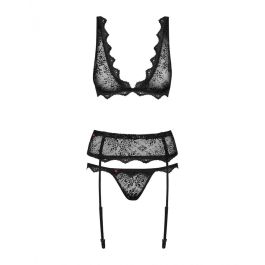 Ensemble de Lingerie en Dentelle Obsessive Emperita Noir L/XL