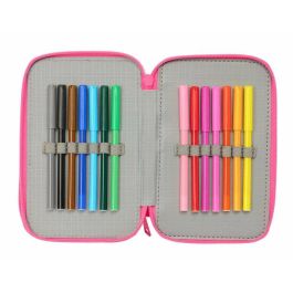 Pochette à crayons triple Disney Princess Rose 12,5 x 19,5 x 5,5 cm 37 Pièces