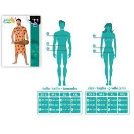 Déguisement homme préhistorique caverne adulte orange taille XL - Costume de carnaval de grande qualité en polyester