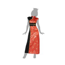 Déguisement Chinois Adulte Femme - Robe Rouge Longue Sans Manches en Polyester pour Carnaval, Fêtes et Événements - Taille M-L