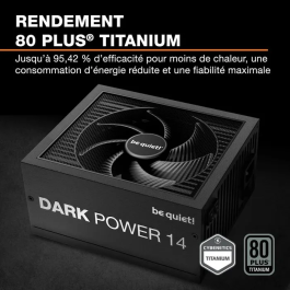 be quiet! Dark Power 14 - Alimentation PC 1200 W - 80 Plus Titanium - Mode ventilateur semi-passif - Connectique modulaire