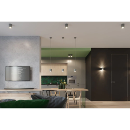 Orbis Lampe de Plafond Orbis SOL-SL.0021 Cylindrique Noir Gris Blanc Design Moderne