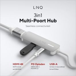 Hub USB Linq Byelements LQ49031 Blanc Gris