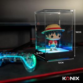 Konix Boîte d'affichage LED pour figurines Compatible Funko Pop / Banpresto Qposket Éclairage RGB Câble USB Référence 3328170302814