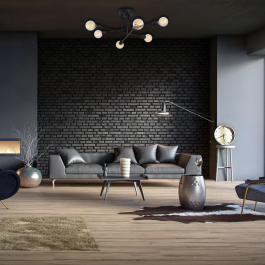 BX3 LIGHT Makurdi - Lampe de Plafond Décorative Moderne pour Intérieur, Installation sur Surface ou Suspendue, Compatible LED, Réf. BX3-OPV-521SHN1132