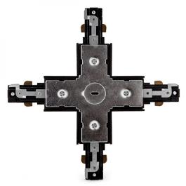 Connecteur X pour rail bifasique, LED, noir