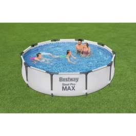 Bestway Steel Pro Max - Piscine tubulaire hors sol 305 x 76 cm avec filtre à cartouche 1249 L/H - Capacité 4 678 litres