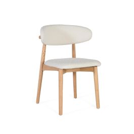 GINER Y COLOMER Lot de 2 Chaises en Bois de Caoutchouc Naturel avec Siège et Dossier Rembourrés en Tissu Bouclé Blanc - Dimensions : Siège 45x38 cm, Dossier 34x55 cm Precio: 371.988. SKU: B1GNWYTL2X