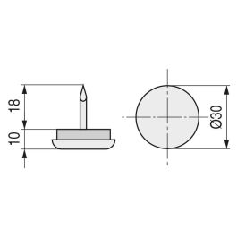 HERRAJES ALK Quitarruido con Punta Hierro Níquel 30mm Set de 200