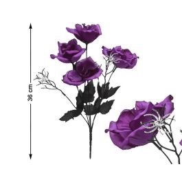 Bouquet de fleurs Halloween violet avec araignées argentées - Décoration ou costume de mariée morte Precio: 11.4999996. SKU: B13XEN7WMB
