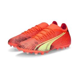 Chaussures de Football pour Adultes Puma Ultra Match MG Orange 9-10 Ans