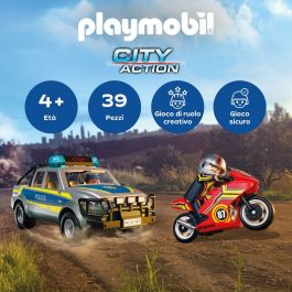 Playmobil Camioneta de Policía con Moto y Figuras 71875, Juguete de Acción Urbana para Niños a Partir de 4 Años, 39 Piezas