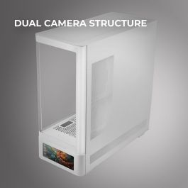 Boîtier ATX semi-tour Mars Gaming MCLCDPROW Blanc