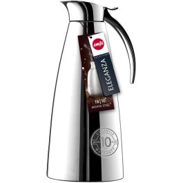 Emsa 502489 Isolierkanne, Edelstahl, 1 Liter, Easy Open Verschluss, Eleganza