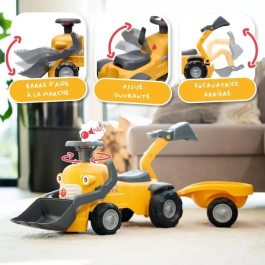 Falk Camion de chantier Marcel Excavadora Cargador Frontal Jaune Fabriqué en France 90% Plastique Recyclé à partir de 12 mois AAABZ44129