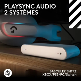 Logitech G Casque Gaming Sans Fil Astro A20 X avec Micro 48 kHz, Bluetooth, Lightsync RVB, Blanc - Technologie Lightspeed