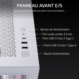 Boitier PC - CORSAIR - 3500X RSR ARGB Tempered Glass Mid-Tower - 3 ventilateurs ARGB a rotor inversé - Blanc