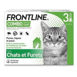 Frontline Combo antiparasitaire pour chats et furets - 3 pipettes